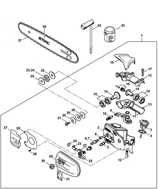 HT101 Gear Head Stihl HT101 Pole Pruner Parts